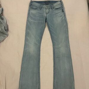 Silver Jeans Light Blue Women's Flared Low Rise Jeans